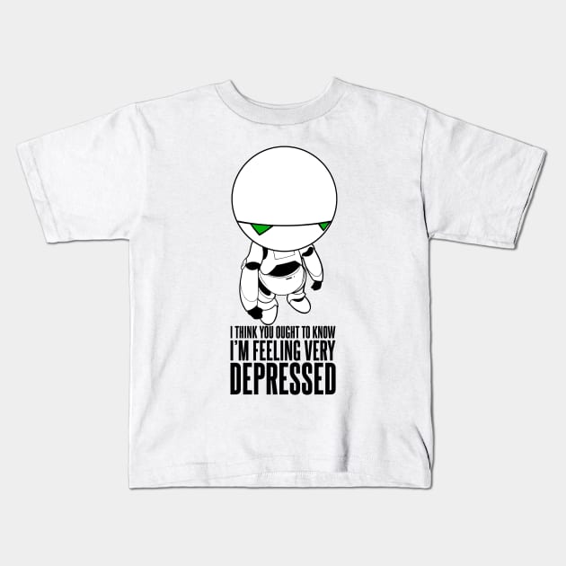 Marvin Depressed Kids T-Shirt by Meta Cortex